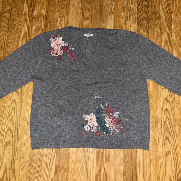 Johnny Was Cashmere Embroidered Japanese Sweater Size XL - Picture 2 of 11